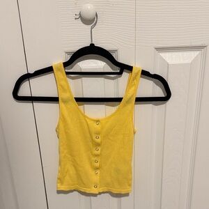 H&M Yellow Ribbed Crop Top